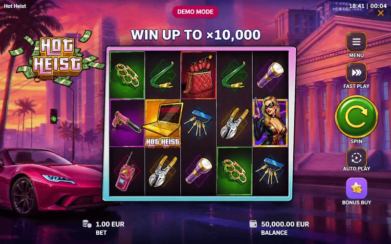 Hot Heist - gameplay screen with reels